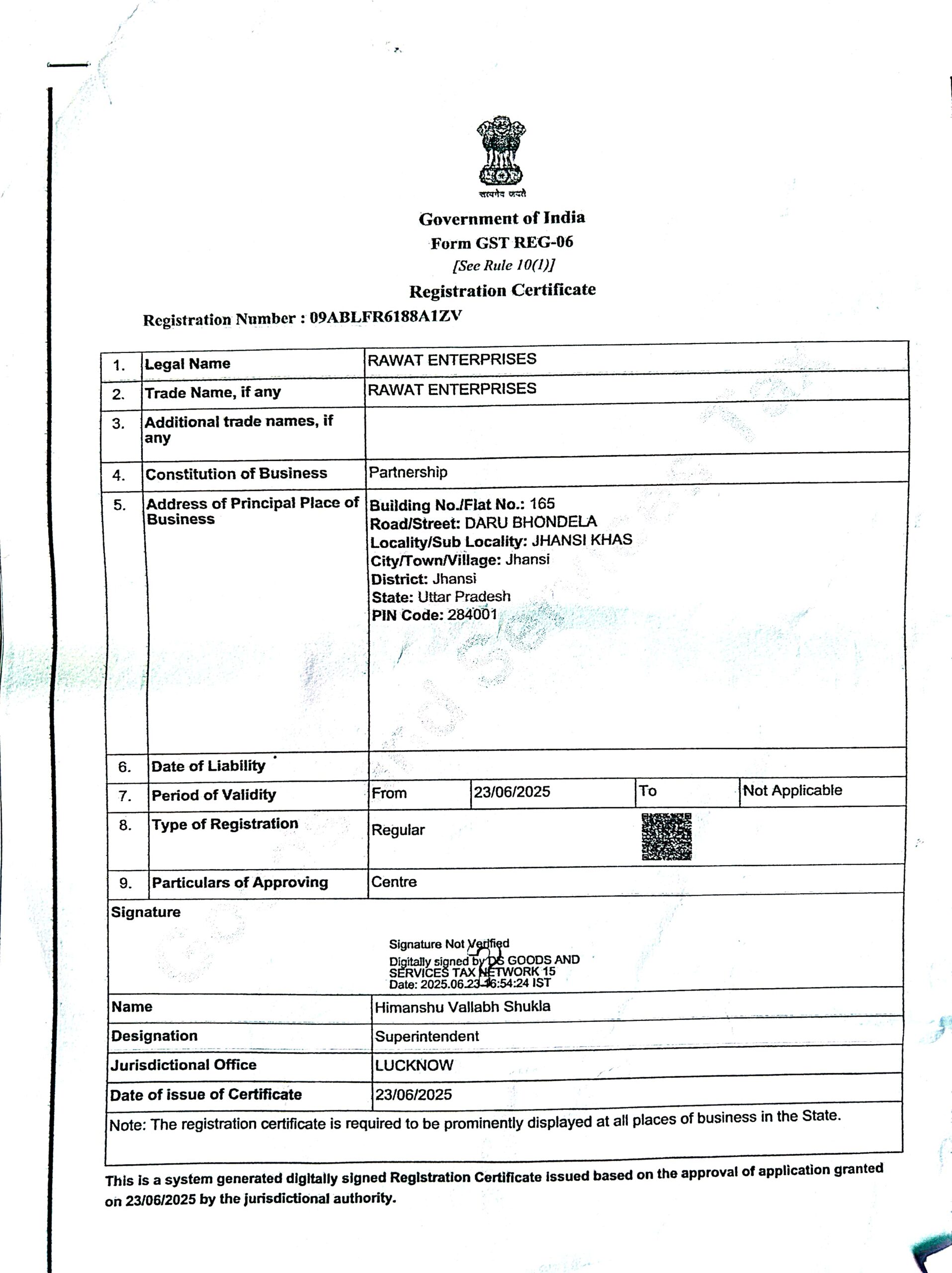 Rawat Enterprises GST