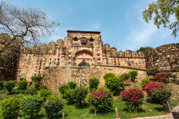 facade of jhansi fort in jhansi, budelkhand, uttar pradesh, india, asia